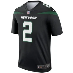 New York Jets Nike Legend^Men's Nike Zach Wilson Black Alternate Legend Player Performance Top