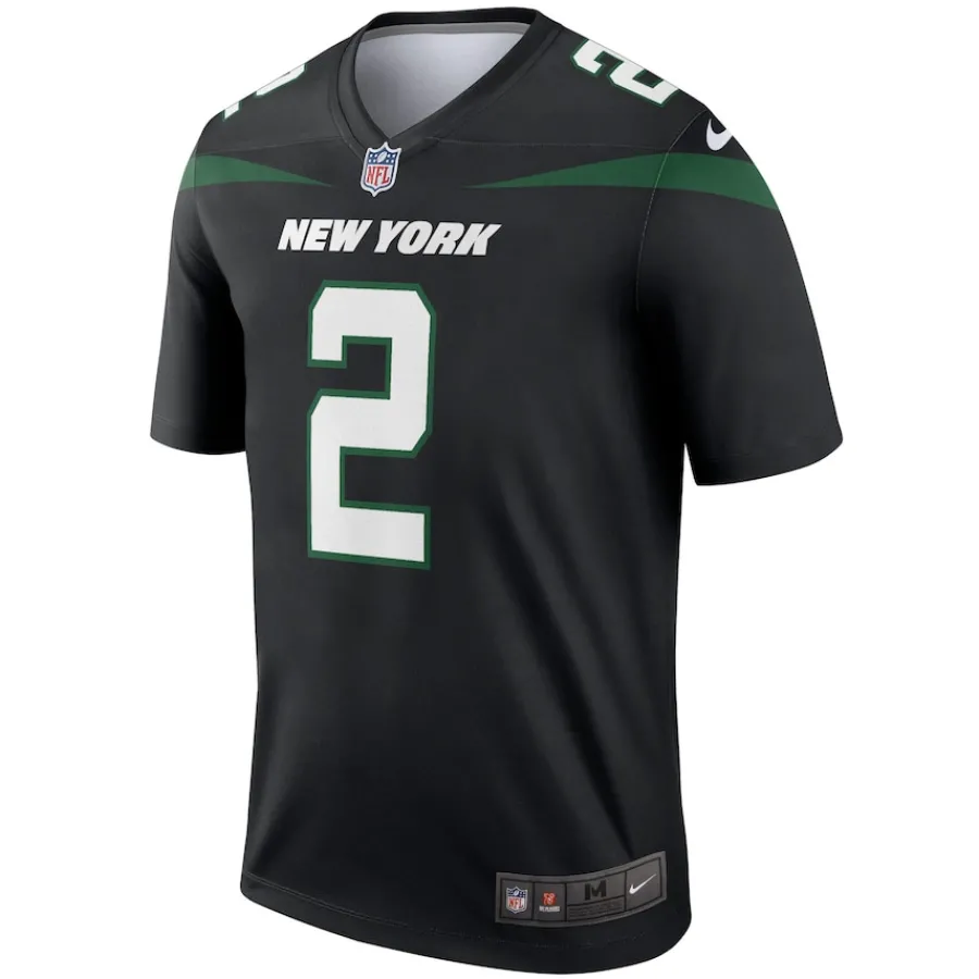 New York Jets Nike Legend^Men's Nike Zach Wilson Black Alternate Legend Player Performance Top