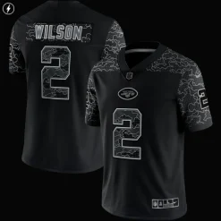 New York Jets Nike Limited^Men's Nike Zach Wilson Black RFLCTV Limited Jersey