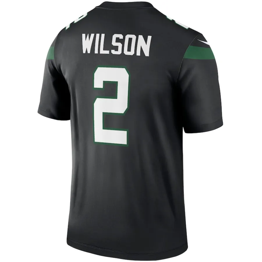 New York Jets Nike Legend^Men's Nike Zach Wilson Black Alternate Legend Player Performance Top