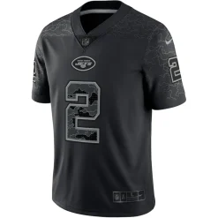 New York Jets Nike Limited^Men's Nike Zach Wilson Black RFLCTV Limited Jersey