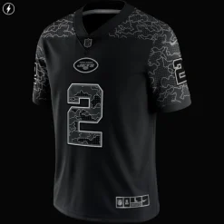 New York Jets Nike Limited^Men's Nike Zach Wilson Black RFLCTV Limited Jersey