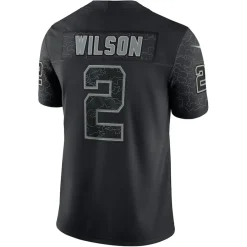 New York Jets Nike Limited^Men's Nike Zach Wilson Black RFLCTV Limited Jersey