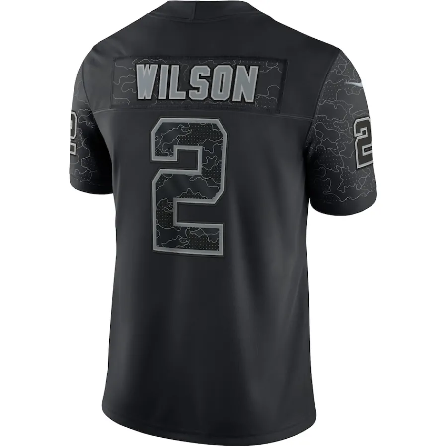 New York Jets Nike Limited^Men's Nike Zach Wilson Black RFLCTV Limited Jersey
