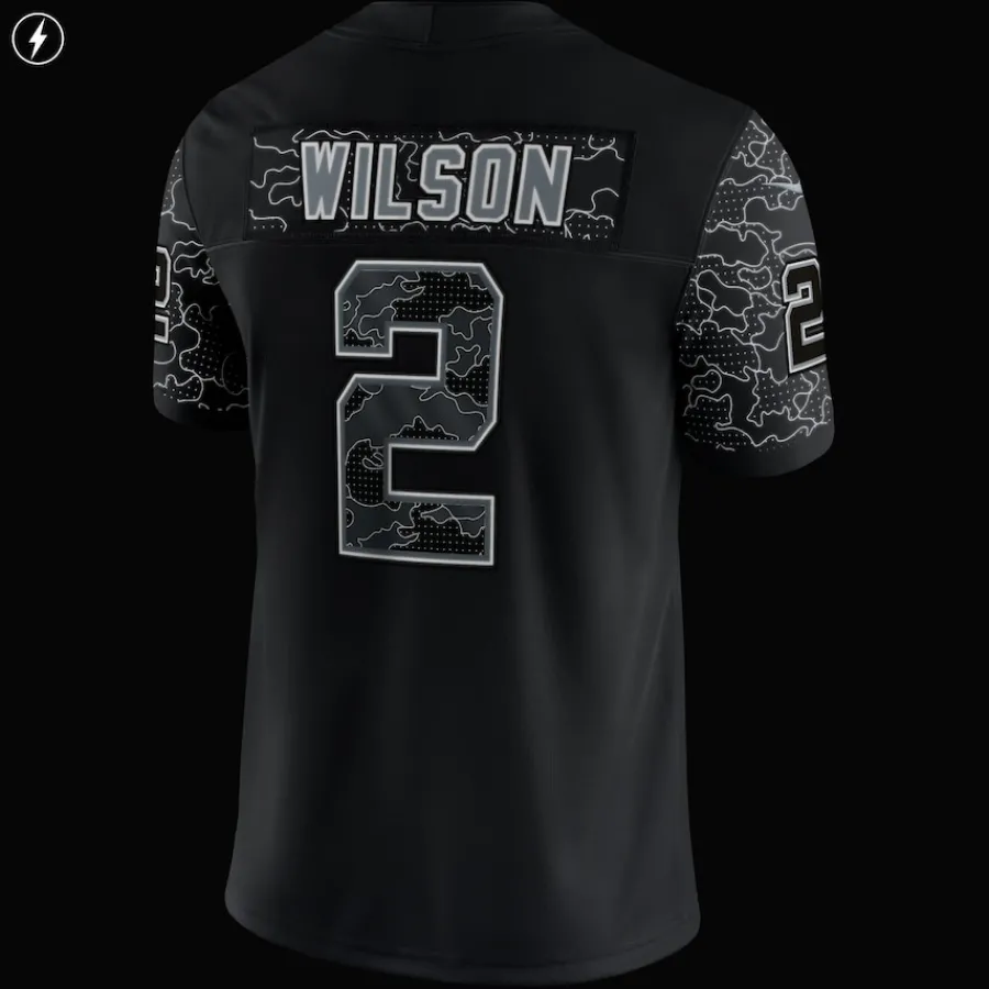 New York Jets Nike Limited^Men's Nike Zach Wilson Black RFLCTV Limited Jersey