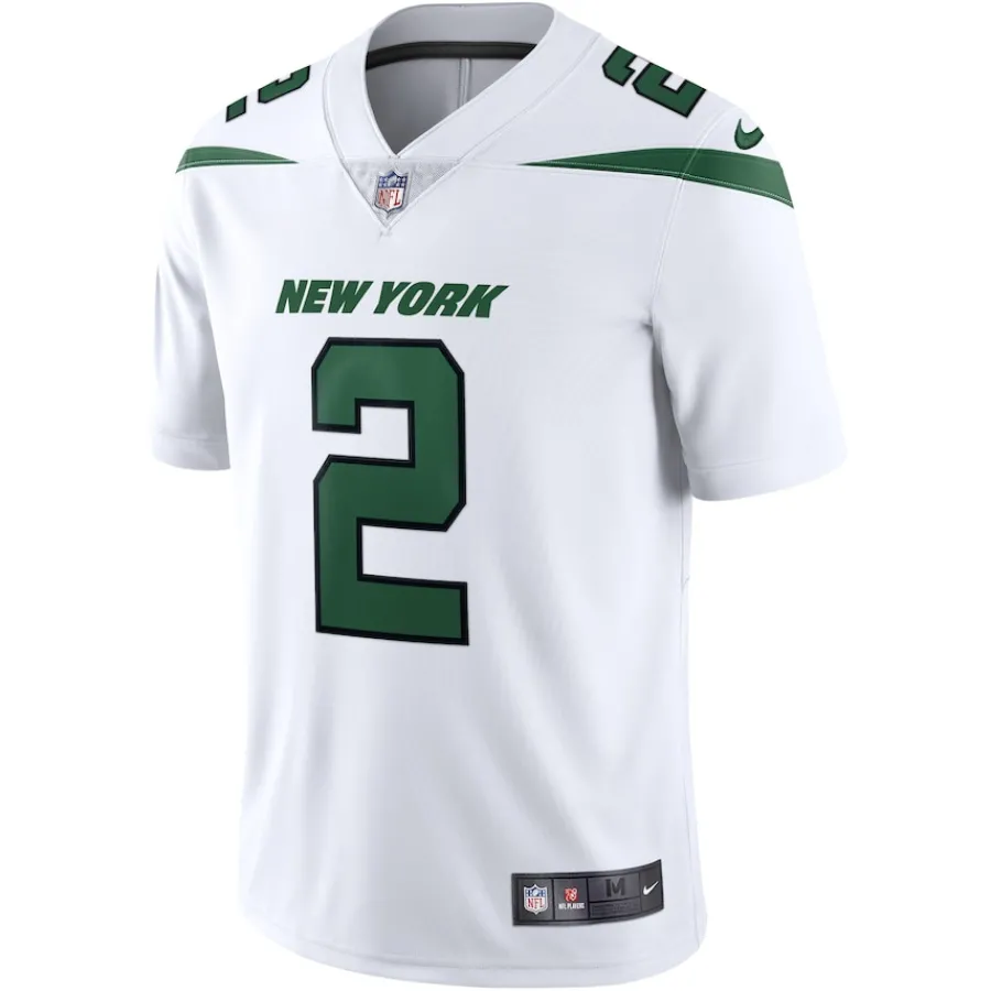 New York Jets Nike Limited^Men's Nike Zach Wilson Spotlight White Vapor Limited Jersey