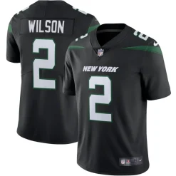 New York Jets Nike Limited^Men's Nike Zach Wilson Stealth Black Vapor Limited Jersey