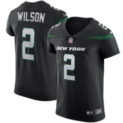 New York Jets Nike Elite^Men's Nike Zach Wilson Stealth Black Vapor Elite Jersey