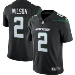New York Jets Nike Limited^Men's Nike Zach Wilson Stealth Black Vapor Limited Jersey