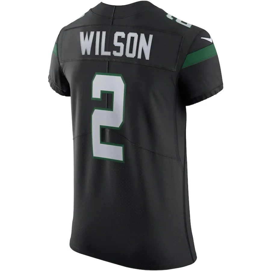 New York Jets Nike Elite^Men's Nike Zach Wilson Stealth Black Vapor Elite Jersey