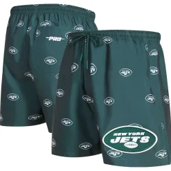 New York Jets Shorts & Pants^Men's Pro Standard Green Allover Print Mini Logo Shorts
