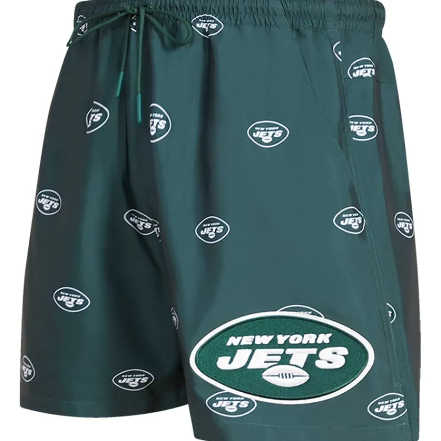New York Jets Shorts & Pants^Men's Pro Standard Green Allover Print Mini Logo Shorts