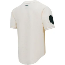 New York Jets Sweaters & Dress Shirts^Men's Pro Standard Ahmad Sauce Gardner Cream Name & Number Triple Tonal Button-Up Baseball Jersey