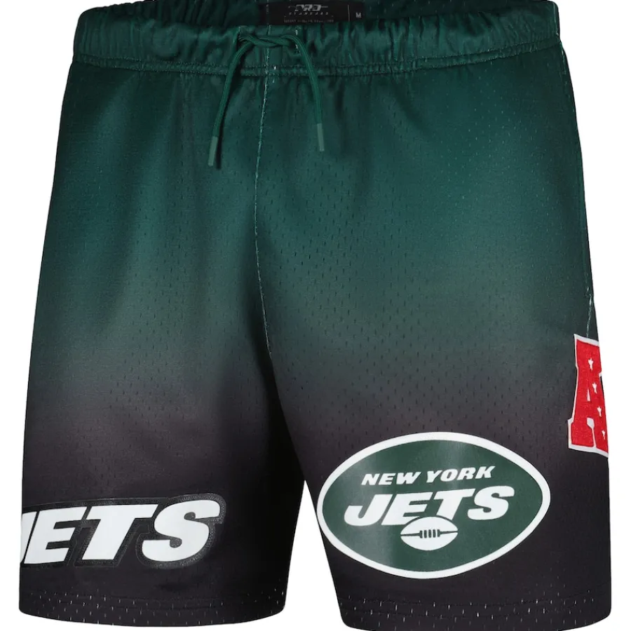 New York Jets Shorts & Pants^Men's Pro Standard Black/Green Ombre Mesh Shorts