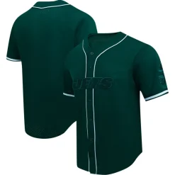 New York Jets Sweaters & Dress Shirts^Men's Pro Standard Green Triple Tonal Mesh Button-Up Shirt