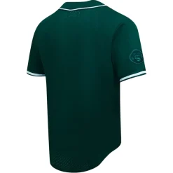 New York Jets Sweaters & Dress Shirts^Men's Pro Standard Green Triple Tonal Mesh Button-Up Shirt