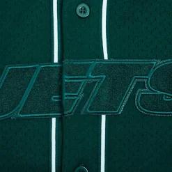 New York Jets Sweaters & Dress Shirts^Men's Pro Standard Green Triple Tonal Mesh Button-Up Shirt