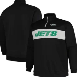 New York Jets Jackets | Sweatshirts & Fleece^Men's Profile Black Big & Tall Fleece Quarter-Zip Jacket