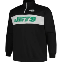 New York Jets Jackets | Sweatshirts & Fleece^Men's Profile Black Big & Tall Fleece Quarter-Zip Jacket