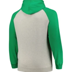 New York Jets Big & Tall^Men's Profile Heather Gray/Green Big & Tall Favorite Arch Throwback Raglan Pullover Hoodie