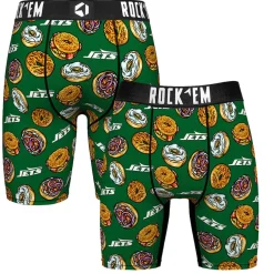 New York Jets Underwear & Sleepwear^Men's Rock Em Socks Green NY Style Bagel Boxer Briefs