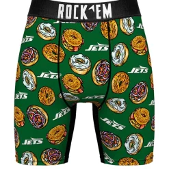 New York Jets Underwear & Sleepwear^Men's Rock Em Socks Green NY Style Bagel Boxer Briefs