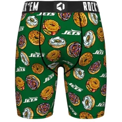 New York Jets Underwear & Sleepwear^Men's Rock Em Socks Green NY Style Bagel Boxer Briefs
