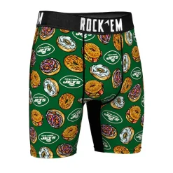 New York Jets Underwear & Sleepwear^Men's Rock Em Socks Green NY Style Bagel Boxer Briefs