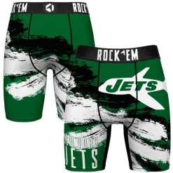 Women New York Jets Underwear & Sleepwear | Underwear & Sleepwear^Men's Rock Em Socks Gridiron Classic Paint Boxer Briefs