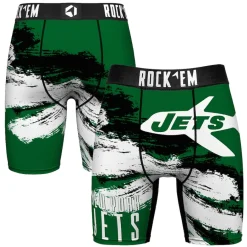 Women New York Jets Underwear & Sleepwear | Underwear & Sleepwear^Men's Rock Em Socks Gridiron Classic Paint Boxer Briefs