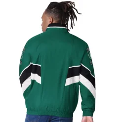New York Jets Jackets^Men's Starter Green Captain Satin Varsity Jacket