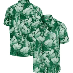 New York Jets Sweaters & Dress Shirts | Big & Tall^Men's Tommy Bahama Green Big & Tall Coast Nuevo Fronds IslandZone Button-Up Shirt