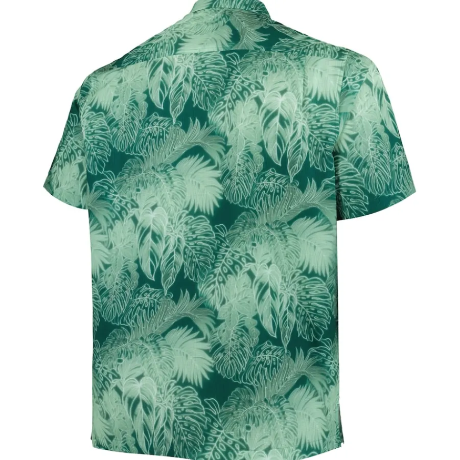 New York Jets Sweaters & Dress Shirts | Big & Tall^Men's Tommy Bahama Green Big & Tall Bahama Coast Luminescent Fronds Camp IslandZone Button-Up Shirt