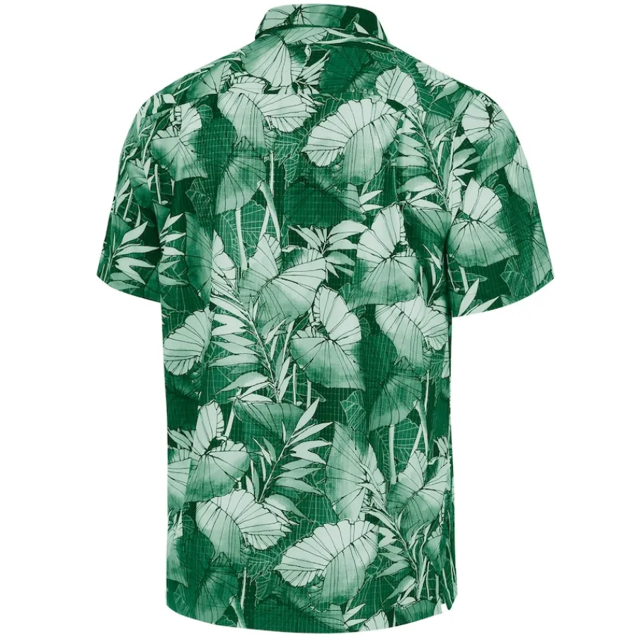New York Jets Sweaters & Dress Shirts | Big & Tall^Men's Tommy Bahama Green Big & Tall Coast Nuevo Fronds IslandZone Button-Up Shirt