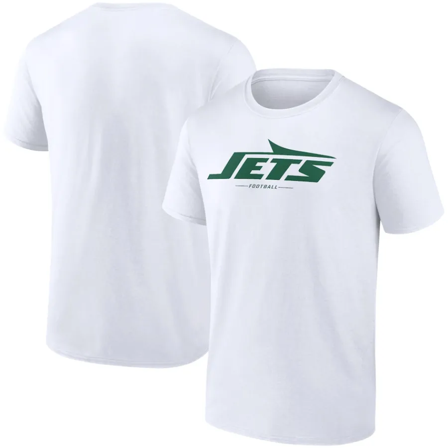 New York Jets T-Shirts | Men^Men's White Logo Team Lockup T-Shirt