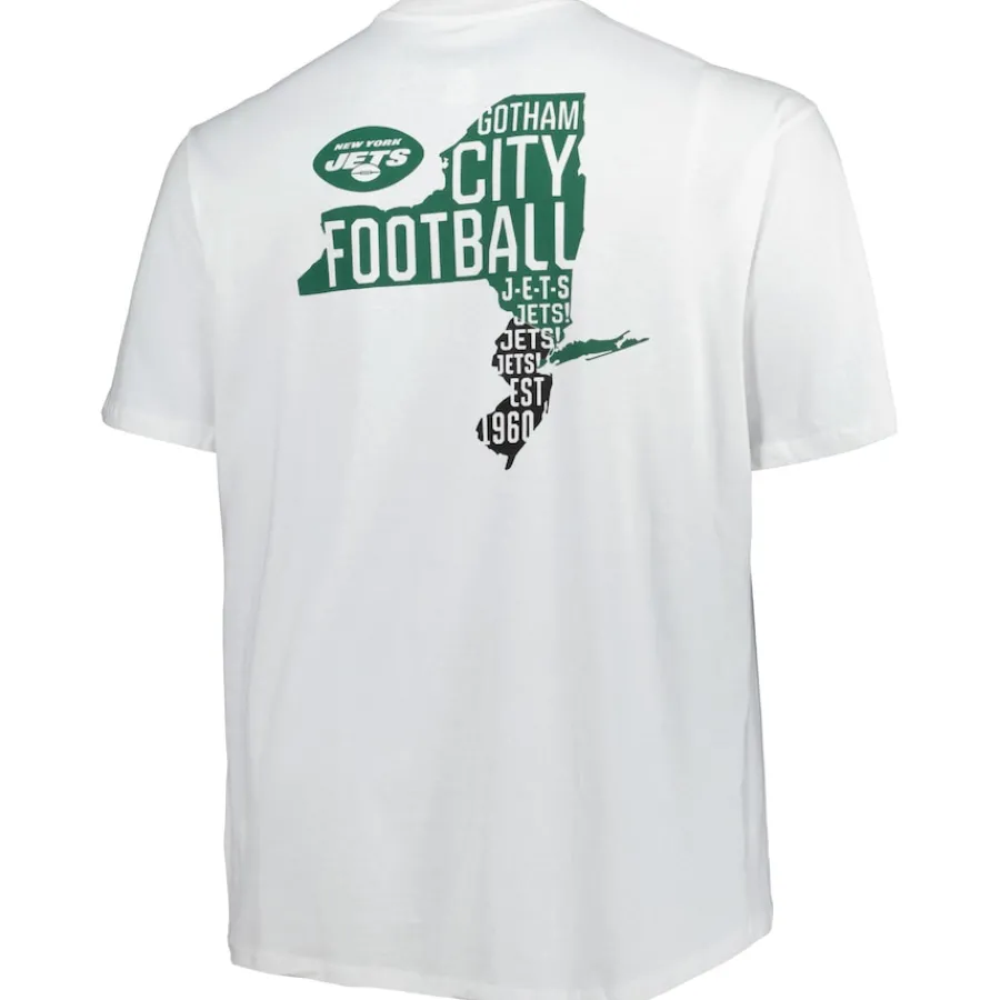 New York Jets Big & Tall^Men's White Big & Tall Hometown Collection Hot Shot T-Shirt