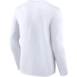 New York Jets Long Sleeved^Men's White Logo Team Lockup Long Sleeve T-Shirt