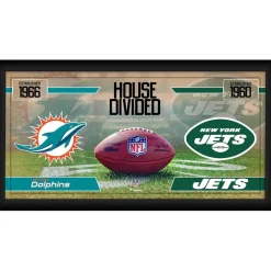 New York Jets Wall Art | Photos^Miami Dolphins Vs. Framed 10" X 20" House Divided Football Collage