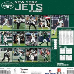 New York Jets Office Accessories | Calendars^ 2024-2025 12” X 12” Team Wall Calendar