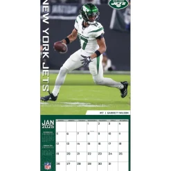 New York Jets Office Accessories | Calendars^ 2024-2025 12” X 12” Team Wall Calendar
