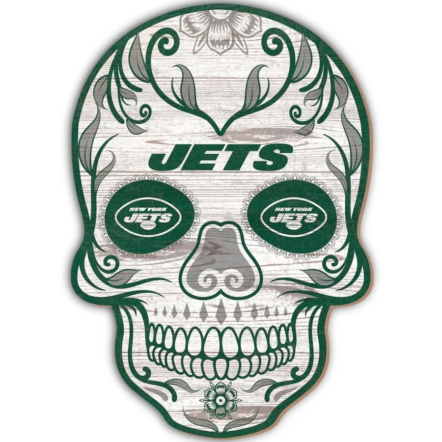 New York Jets Wall Art | Wall Art^ 12'' Sugar Skull Sign