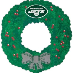New York Jets Holiday Items | Holiday Decorations^ 16'' Team Wreath Sign