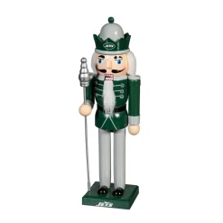 New York Jets Holiday Items | Holiday Decorations^ 12" Wooden Nutcracker Statue