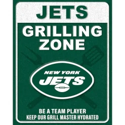 New York Jets Wall Art | Wall Art^ 13" X 20" Grill Zone Metal Sign