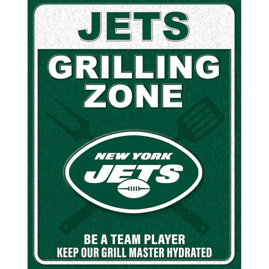 New York Jets Wall Art | Wall Art^ 13" X 20" Grill Zone Metal Sign