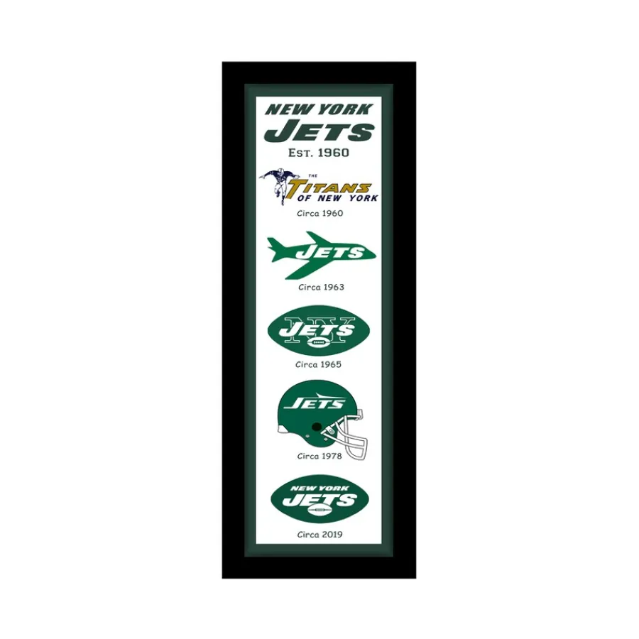 New York Jets Wall Art | Wall Art^ 12" X 36" Heritage Framed Banner