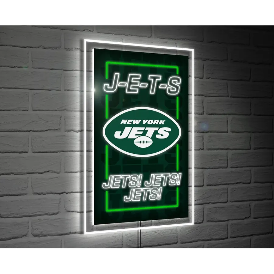 New York Jets Lighting^ 14" X 22" Neolite LED Rectangle Wall Sign