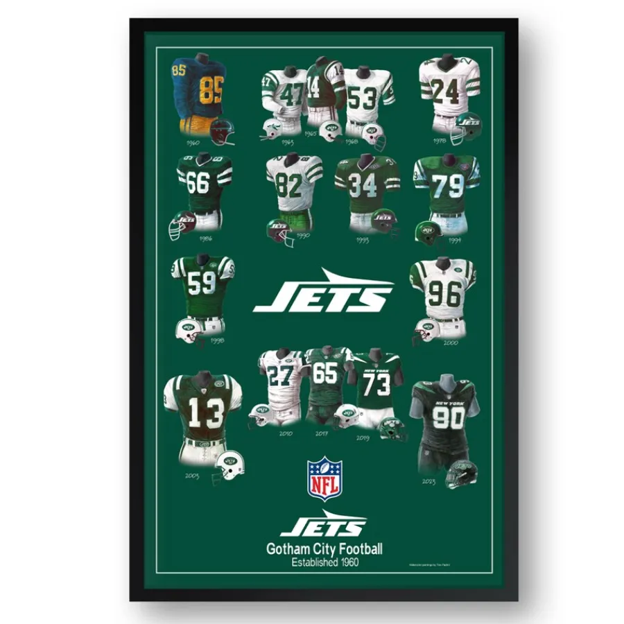 New York Jets Wall Art | Wall Art^ 27" X 39" Uniform Heritage Framed Art Print