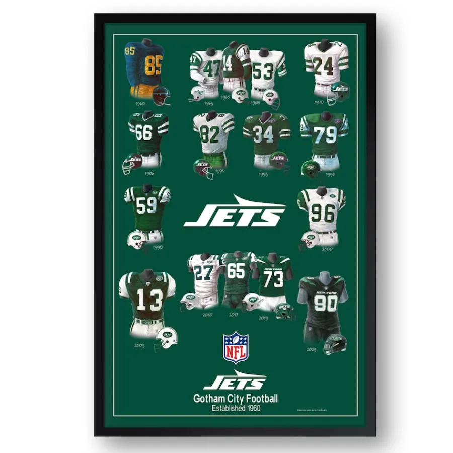 New York Jets Wall Art | Wall Art^ 27" X 39" Uniform Heritage Framed Art Print