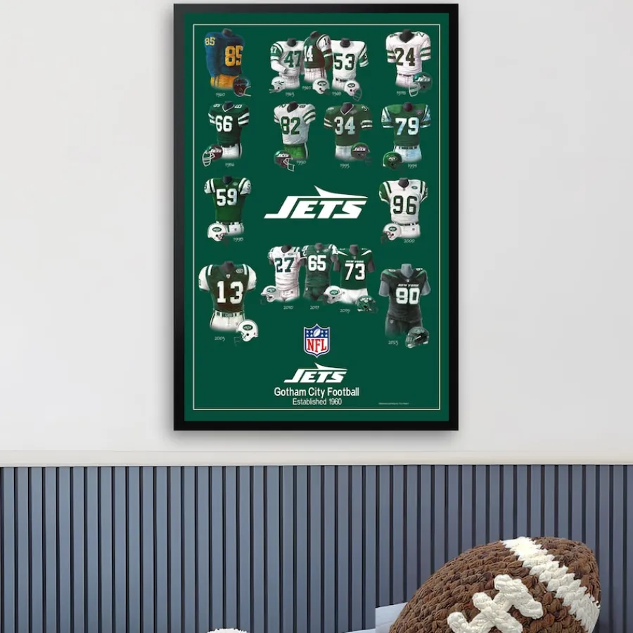 New York Jets Wall Art | Wall Art^ 14" X 20" Uniform Heritage Framed Art Print